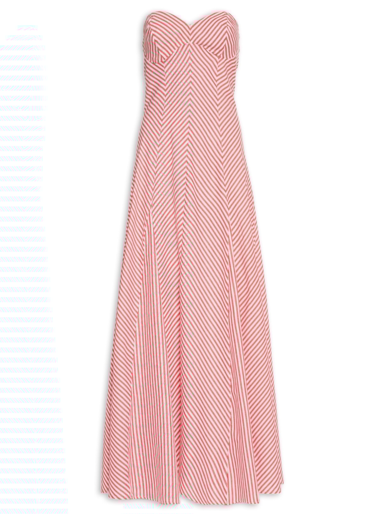 Vestido Longo Listra Palmas - Vermelho