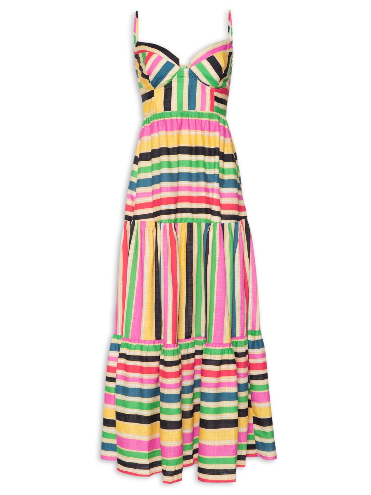 Vestido Longo Listra Rainbow - Rosa