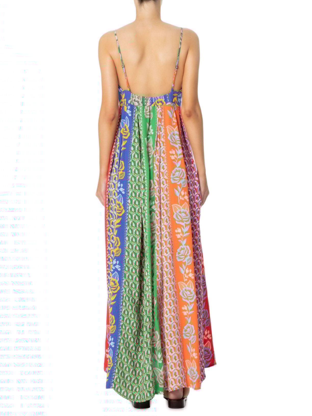 Vestido Longo Listra Rendeira Verde Farm