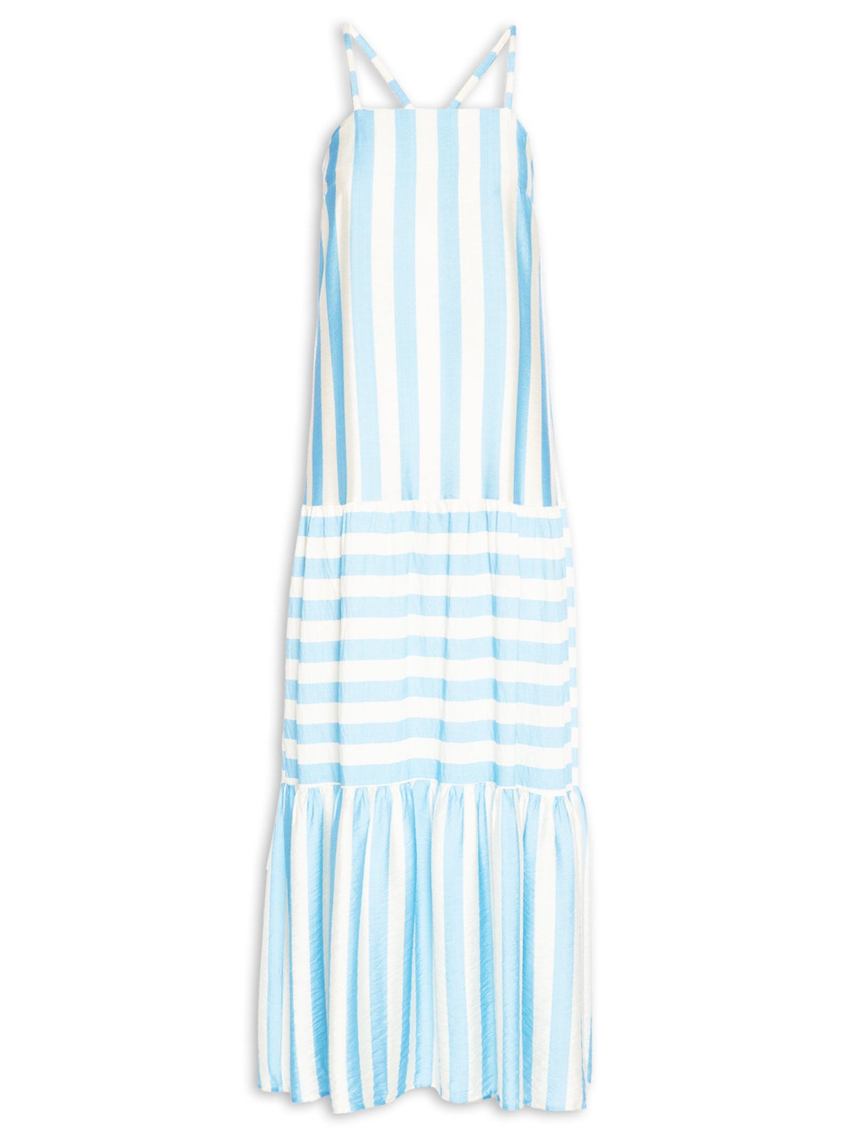 Vestido Longo Listrado - Azul