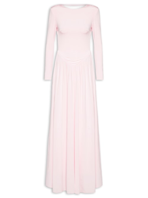 Vestido Longo Lizie Cintura V - Rosa