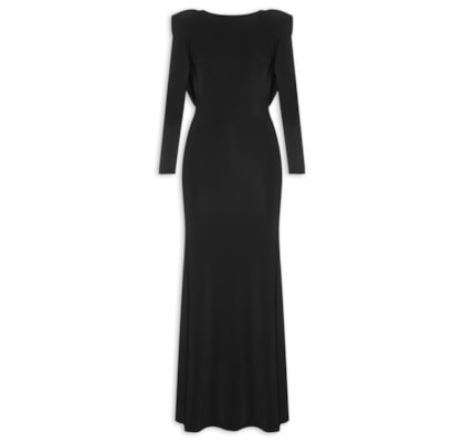 Vestido Longo Lu Degage - Preto