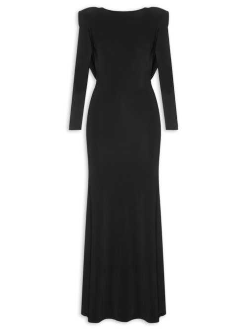 Vestido Longo Lu Degage - Preto