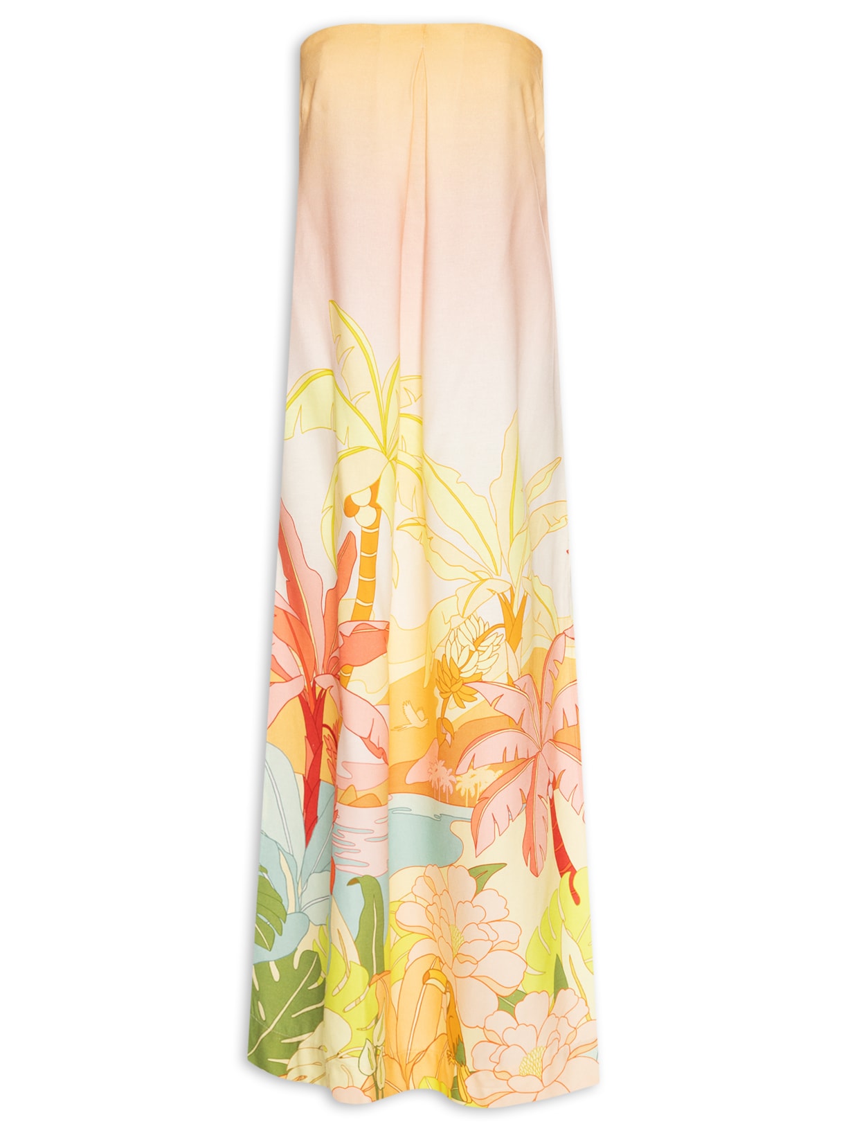 Vestido Longo Luau Da Onças - Laranja