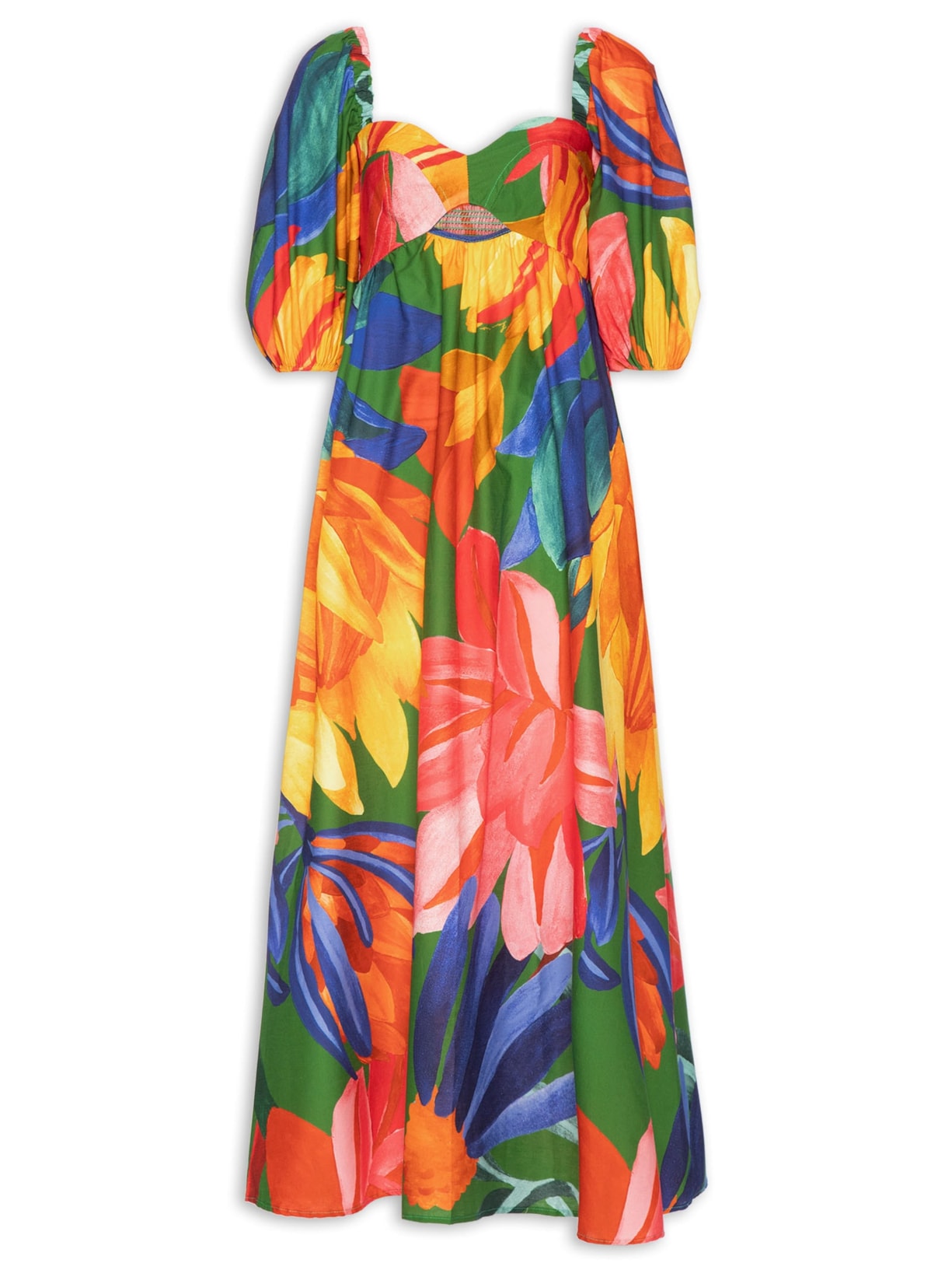 Farm Vestido Longo Luiza Amarelo