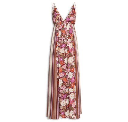 Vestido Longo Lurex Jasmin Solar Mix - Rosa