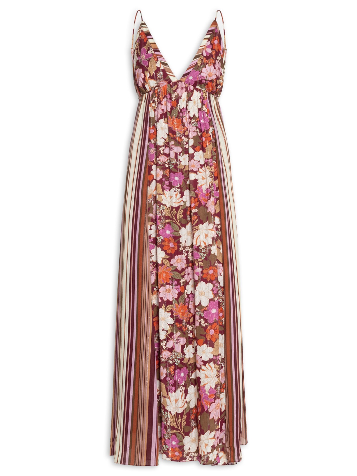 Vestido Longo Lurex Jasmin Solar Mix - Rosa
