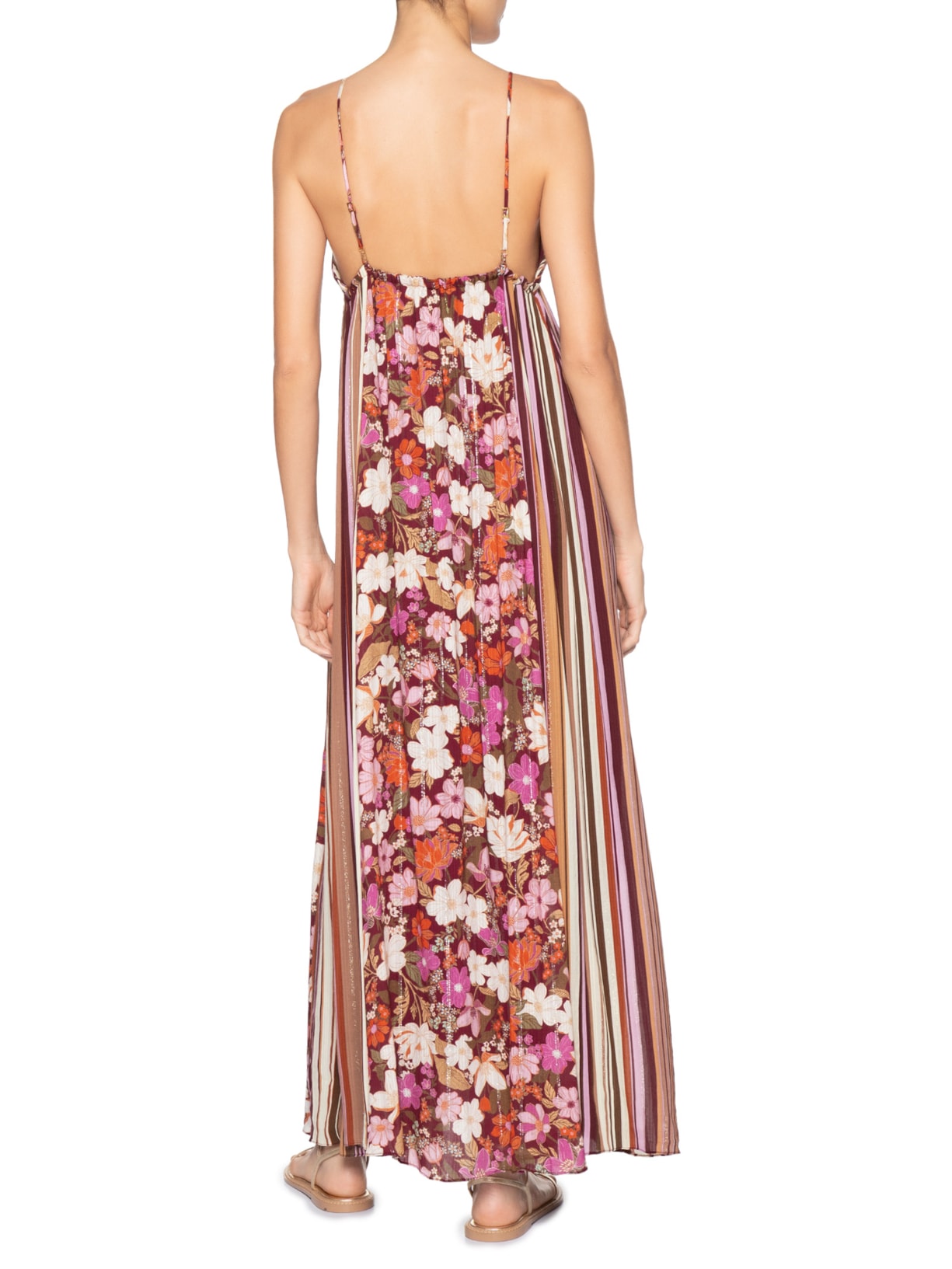 Vestido Longo Lurex Jasmin Solar Mix Rosa Dress To
