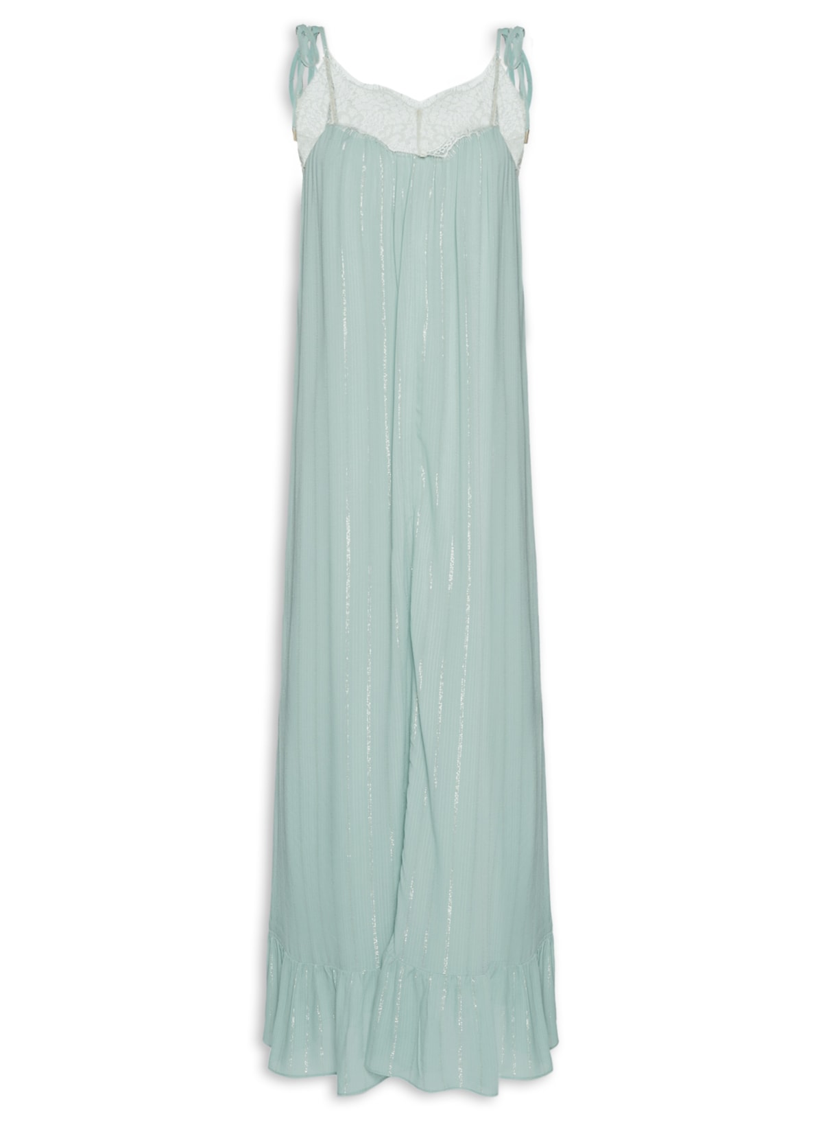 Vestido Longo Lurex Renda Verde Dress To