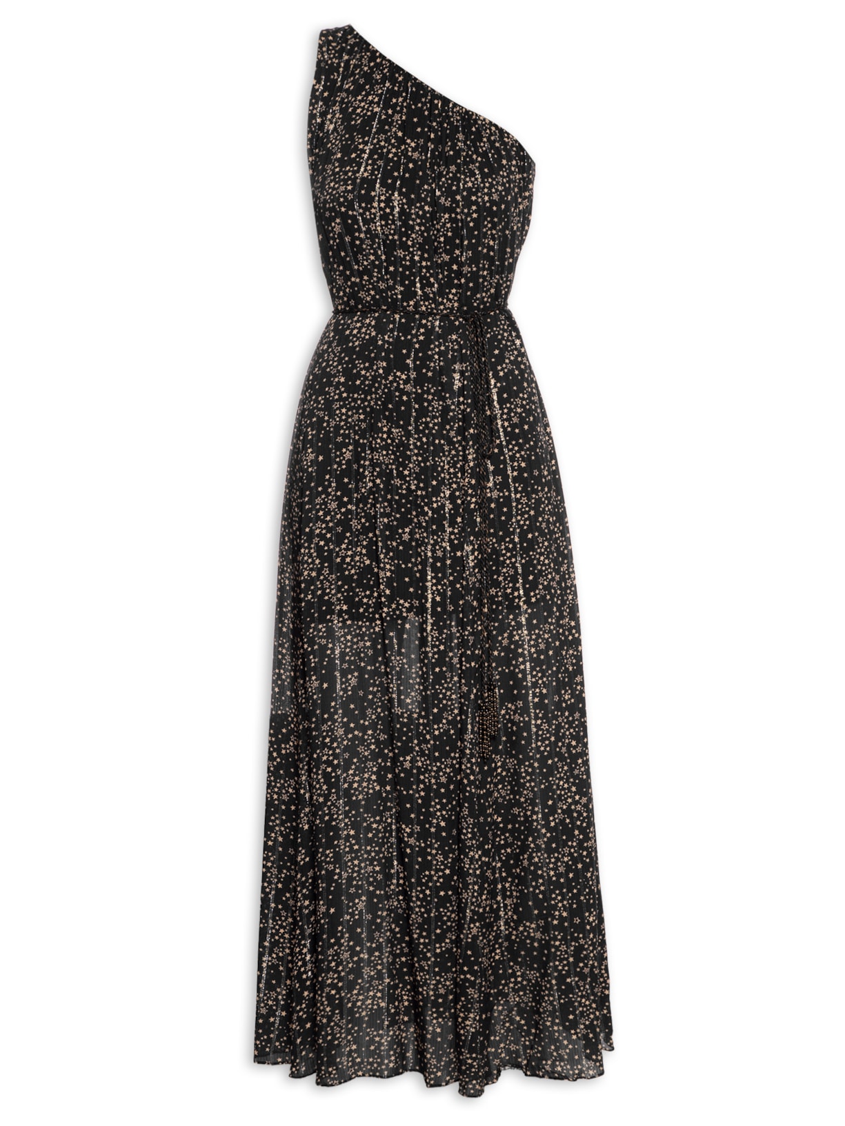 Vestido Longo Lurex Sideral - Preto