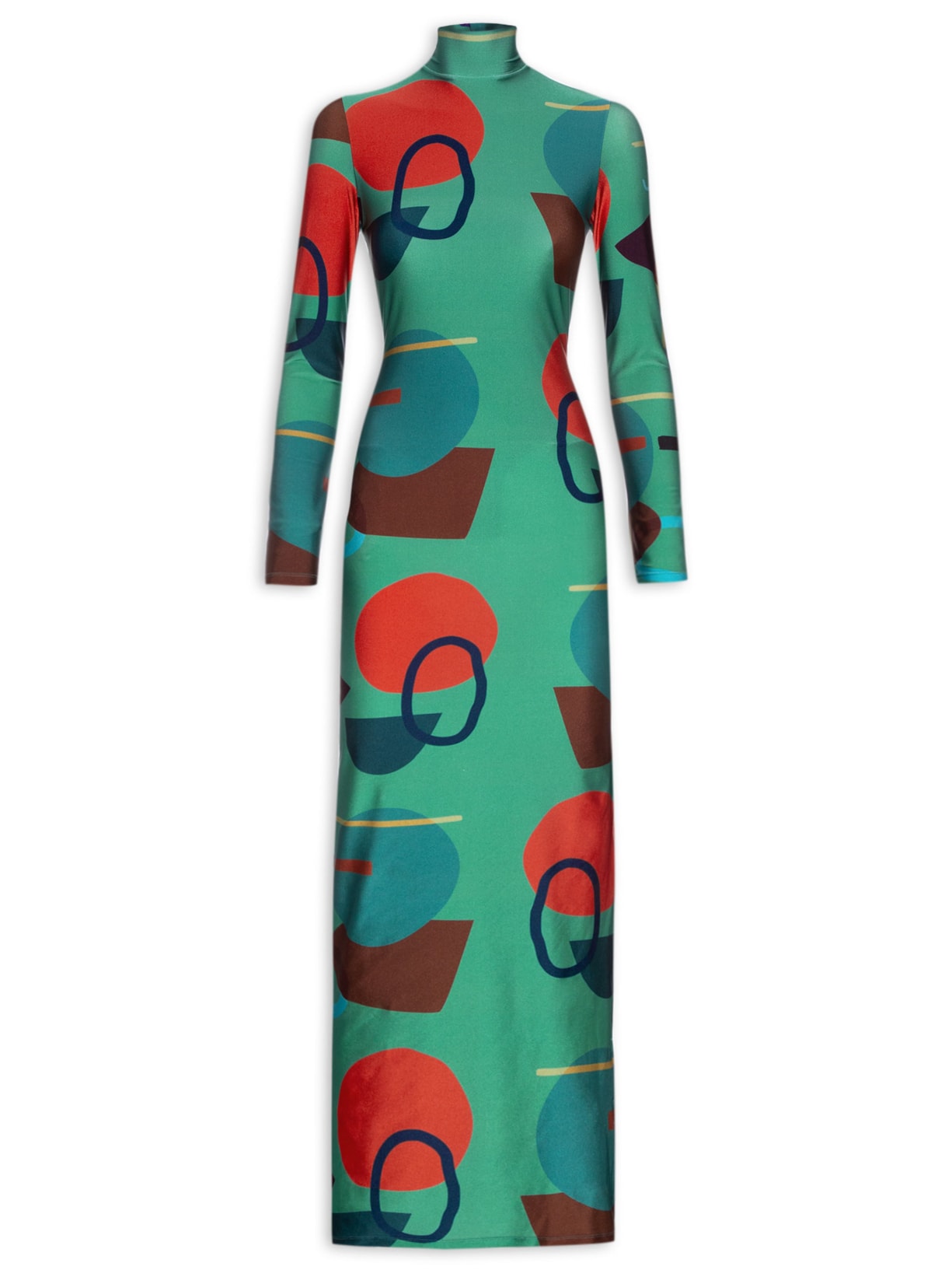 Vestido Longo Lycra Decote - Verde