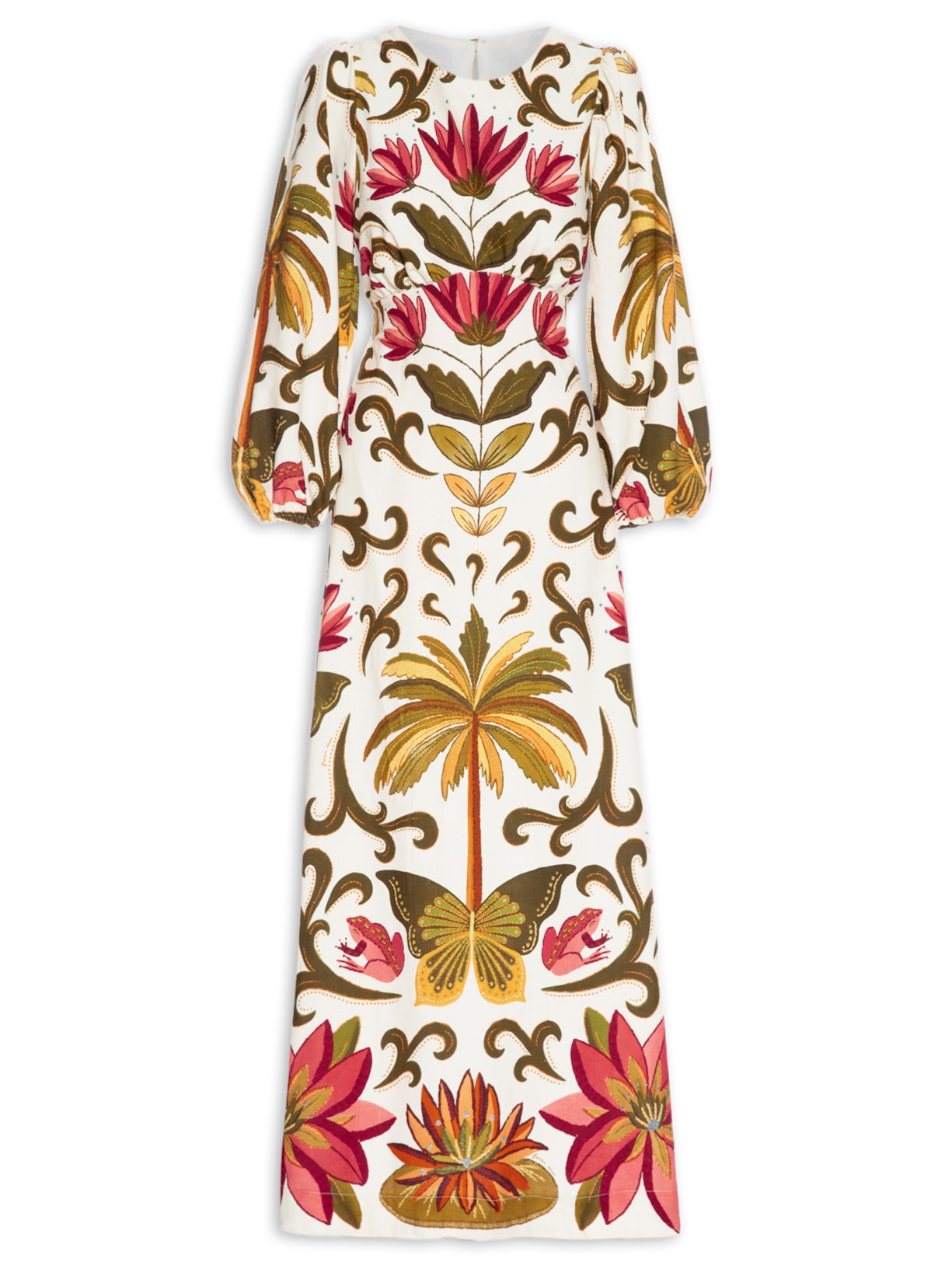 Vestido Longo Manga Amazonia Chic - Branco
