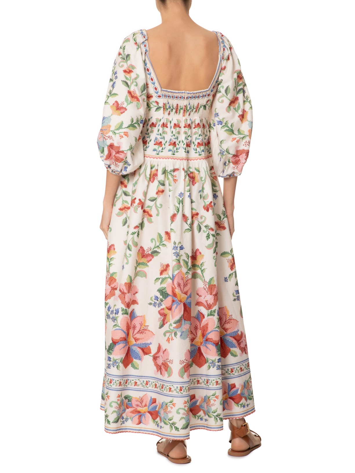 Vestido Longo Manga Brisa Serena Off White Farm