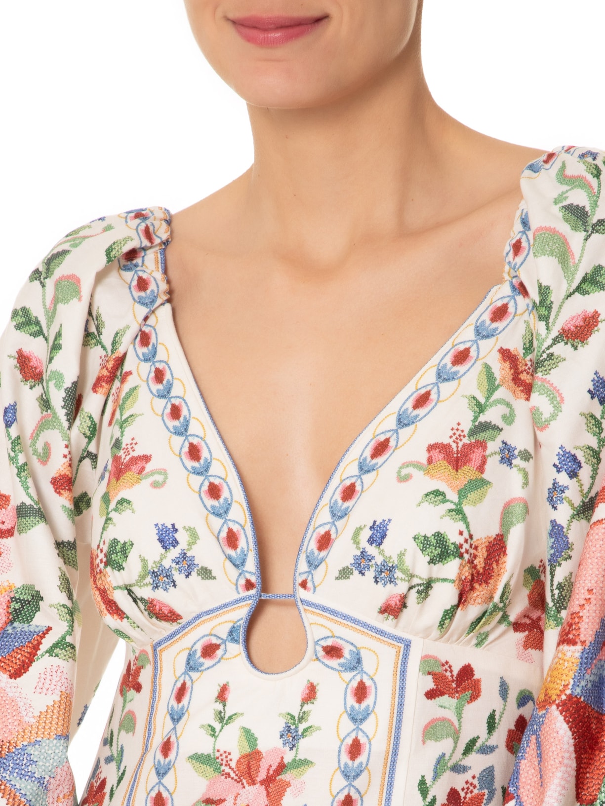 Vestido Longo Manga Brisa Serena Off White Farm