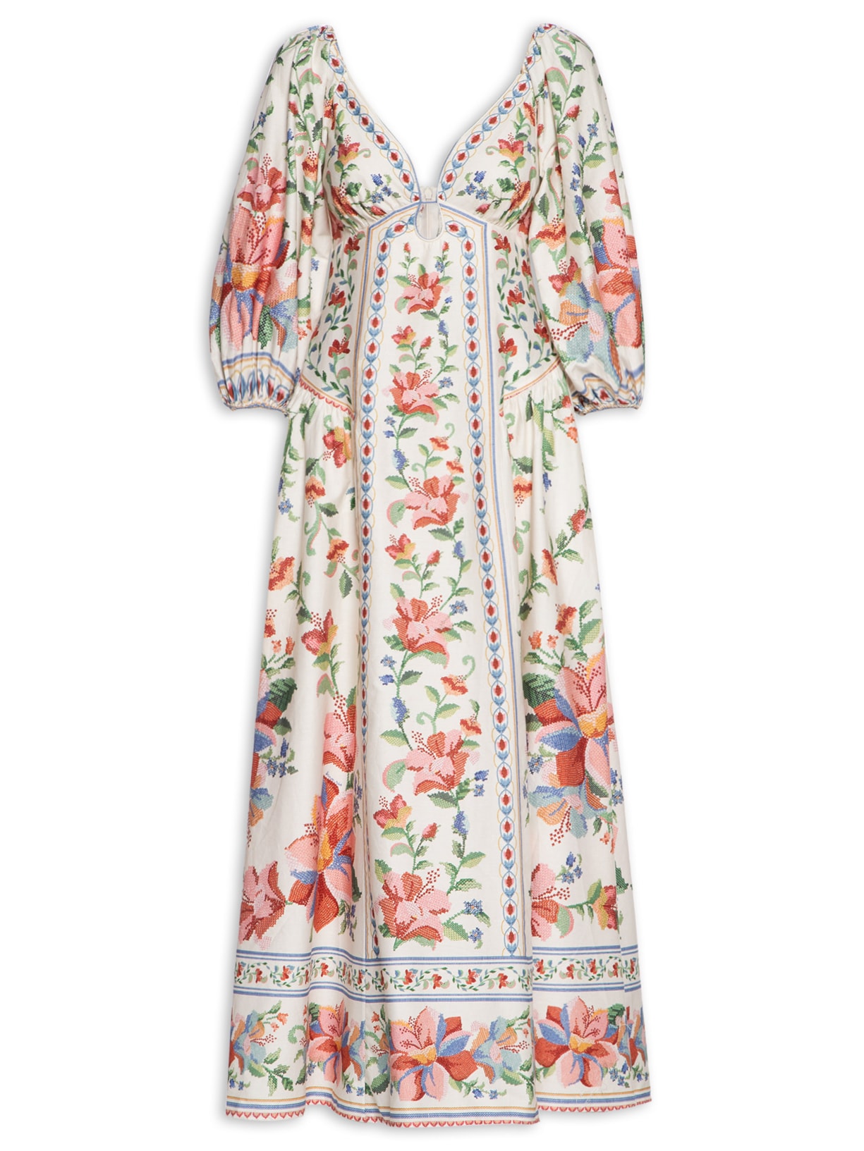 Vestido Longo Manga Brisa Serena - Off White