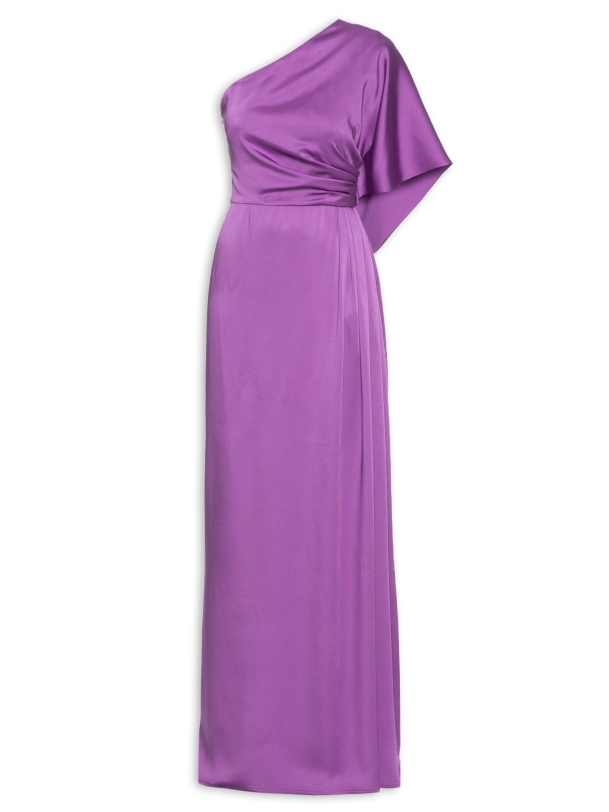 Vestido Longo Manga Única - Roxo