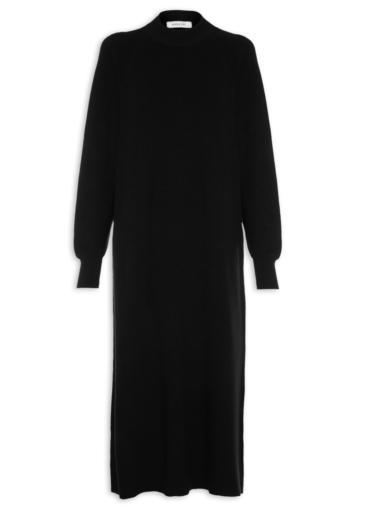 Vestido Longo Mangas Bufantes Preto Anselmi