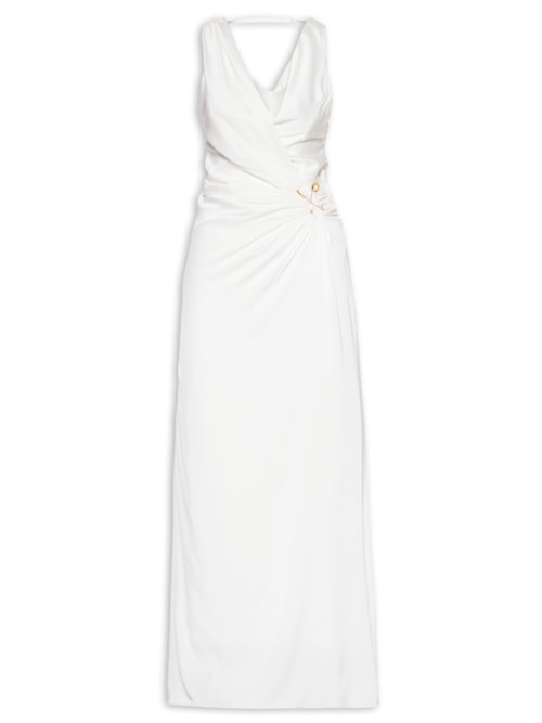Vestido Longo Marcela Alfinetes - Branco