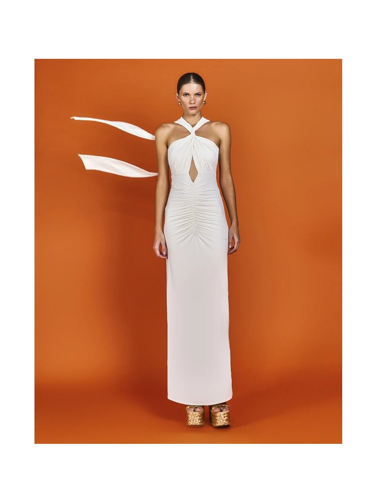 Vestido Longo Mareh Asterias Off White Shop Ginger