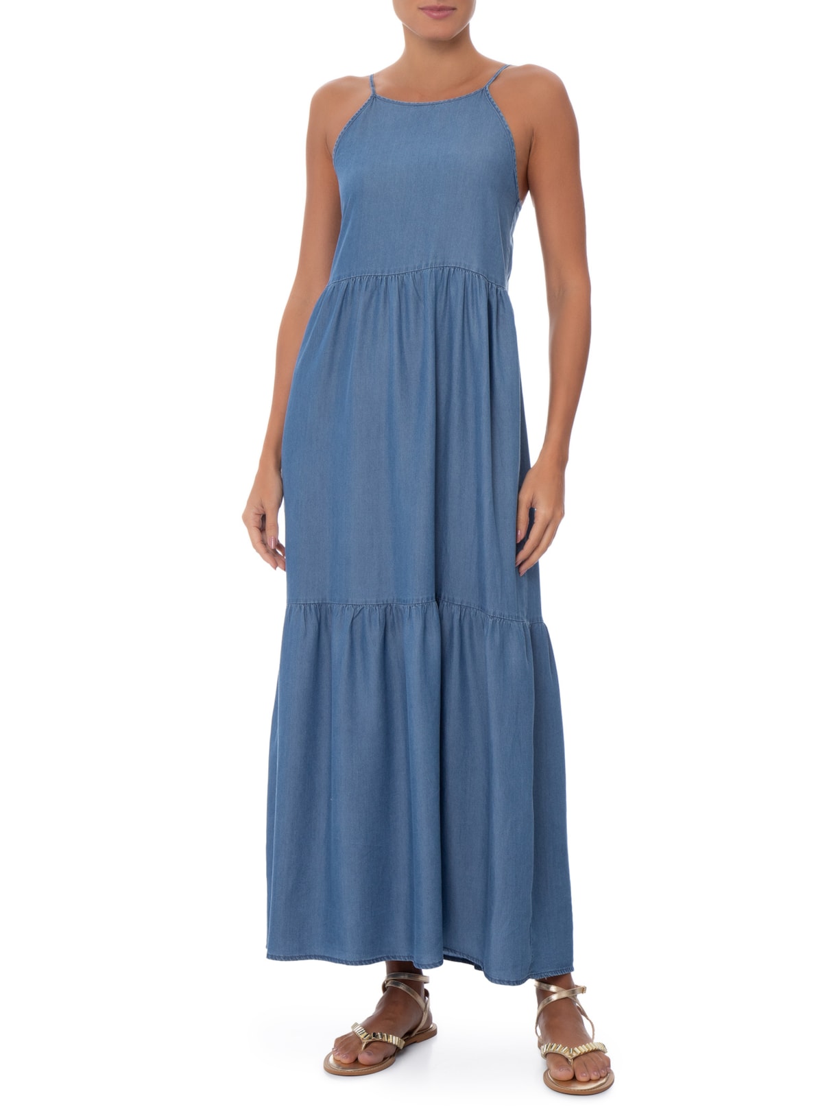 Vestido Longo Marias Azul Basiq