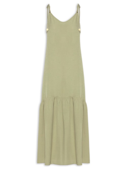 Vestido Longo Marias Decote V - Verde