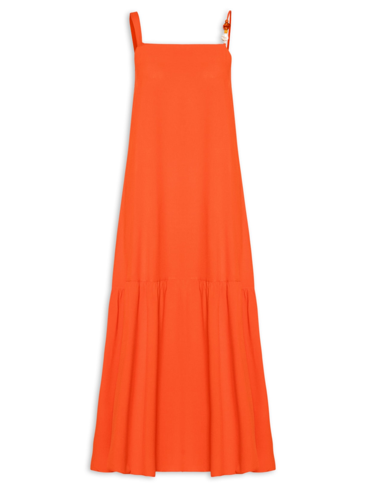 Vestido Longo Marias Detalhe Alcinha Laranja Basiq