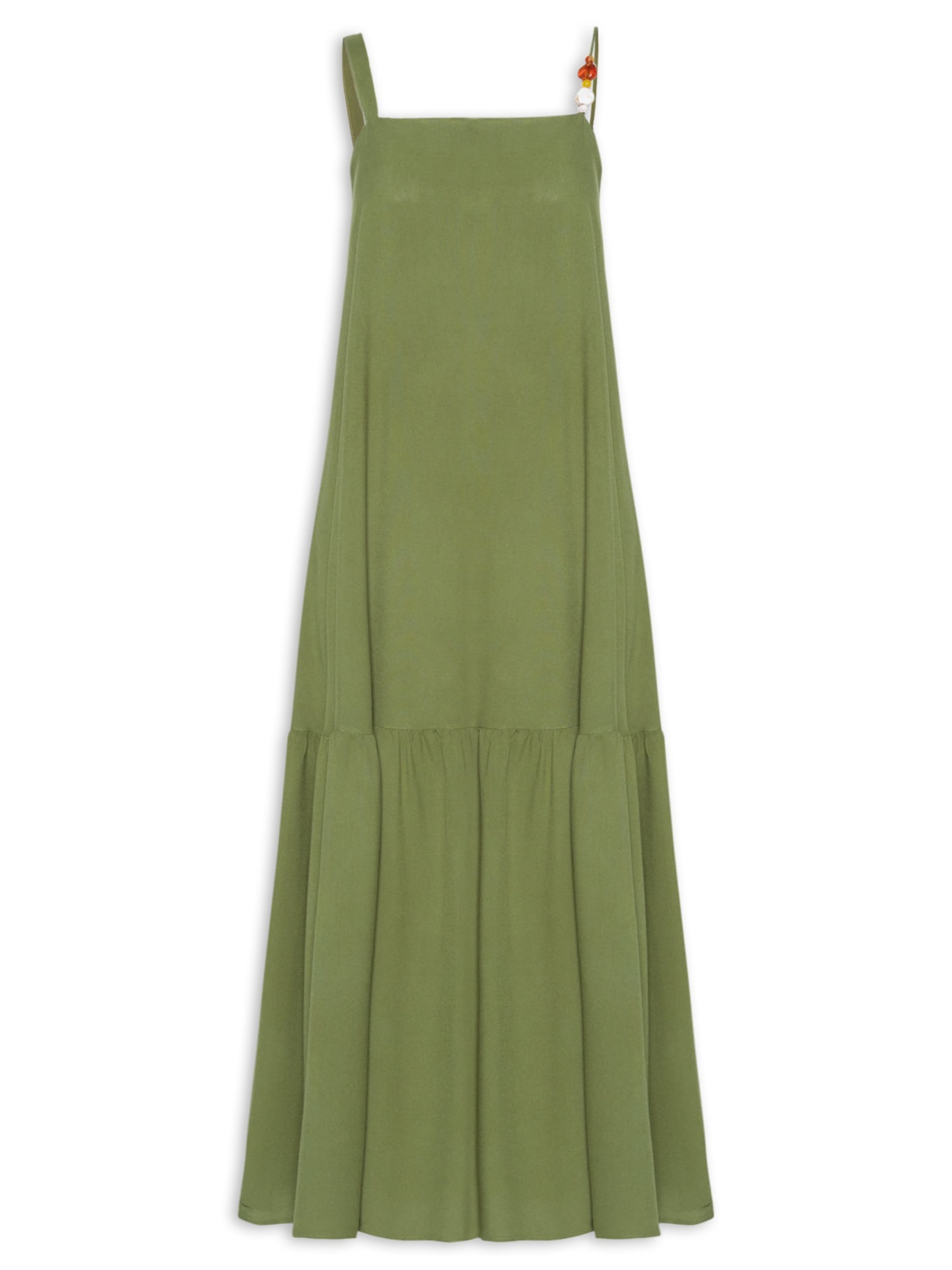 Vestido Longo Marias Detalhe Alcinha Verde Basiq