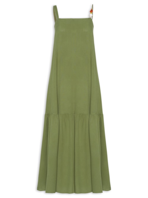 Vestido Longo Marias Detalhe Alcinha - Verde