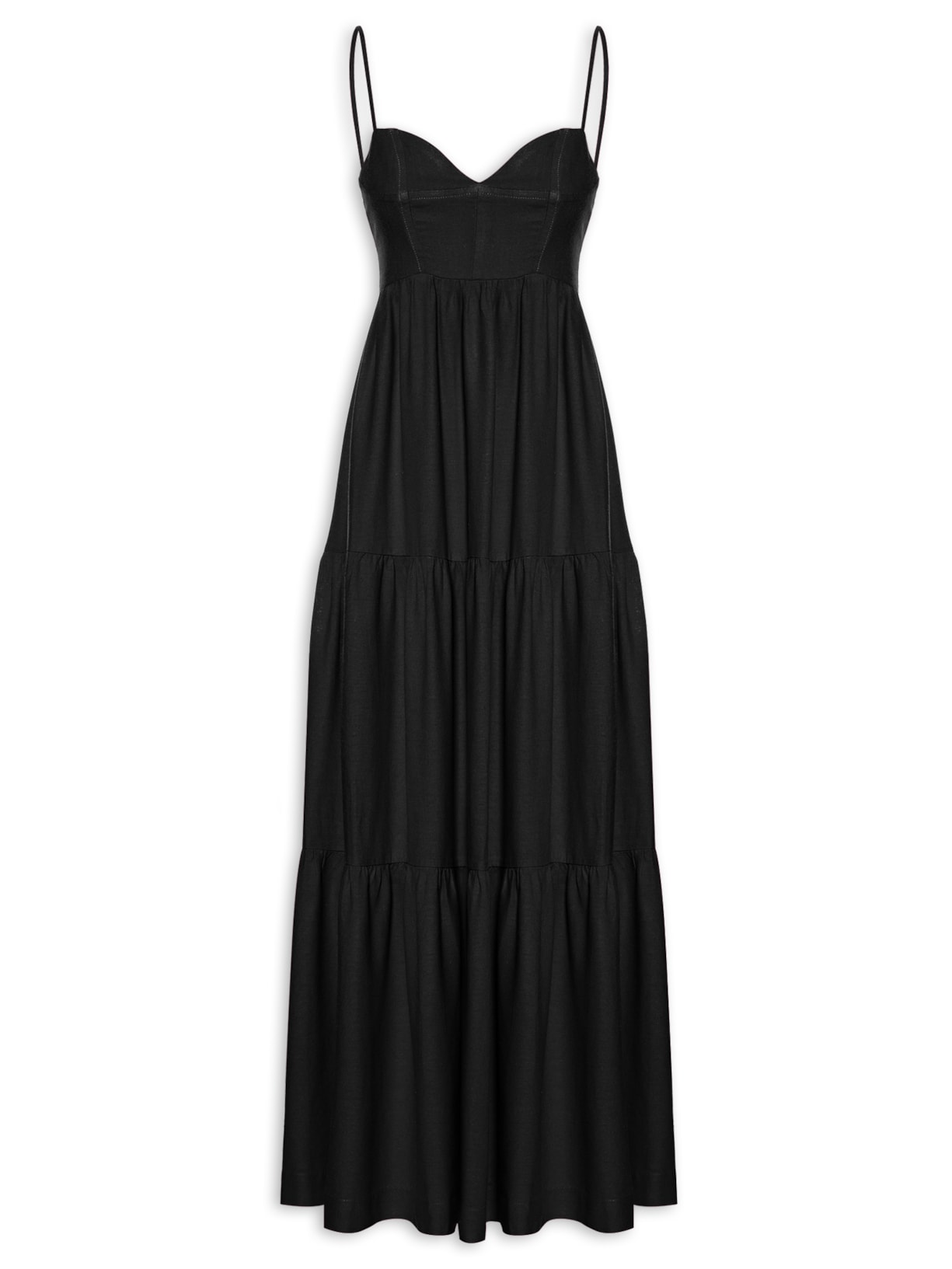 Vestido Longo Marias - Preto