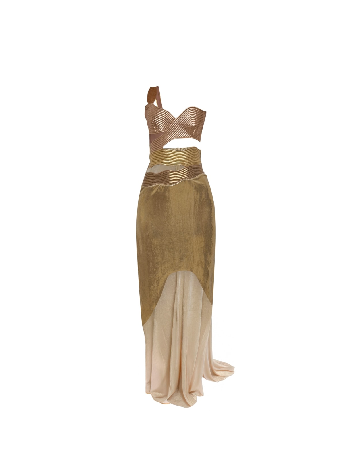 Vestido Longo Matelassê - Dourado