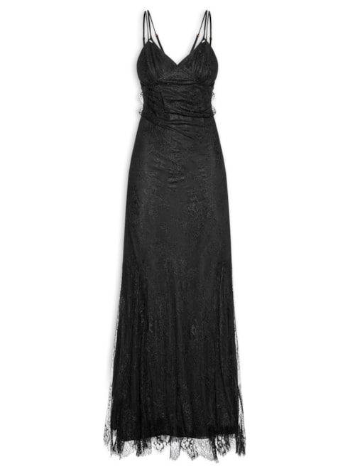 Vestido Longo Megan Renda - Preto