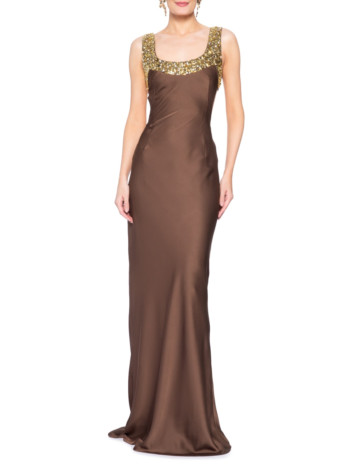Vestido Longo Melissa Bordado – Marrom Fabulous Agilitá