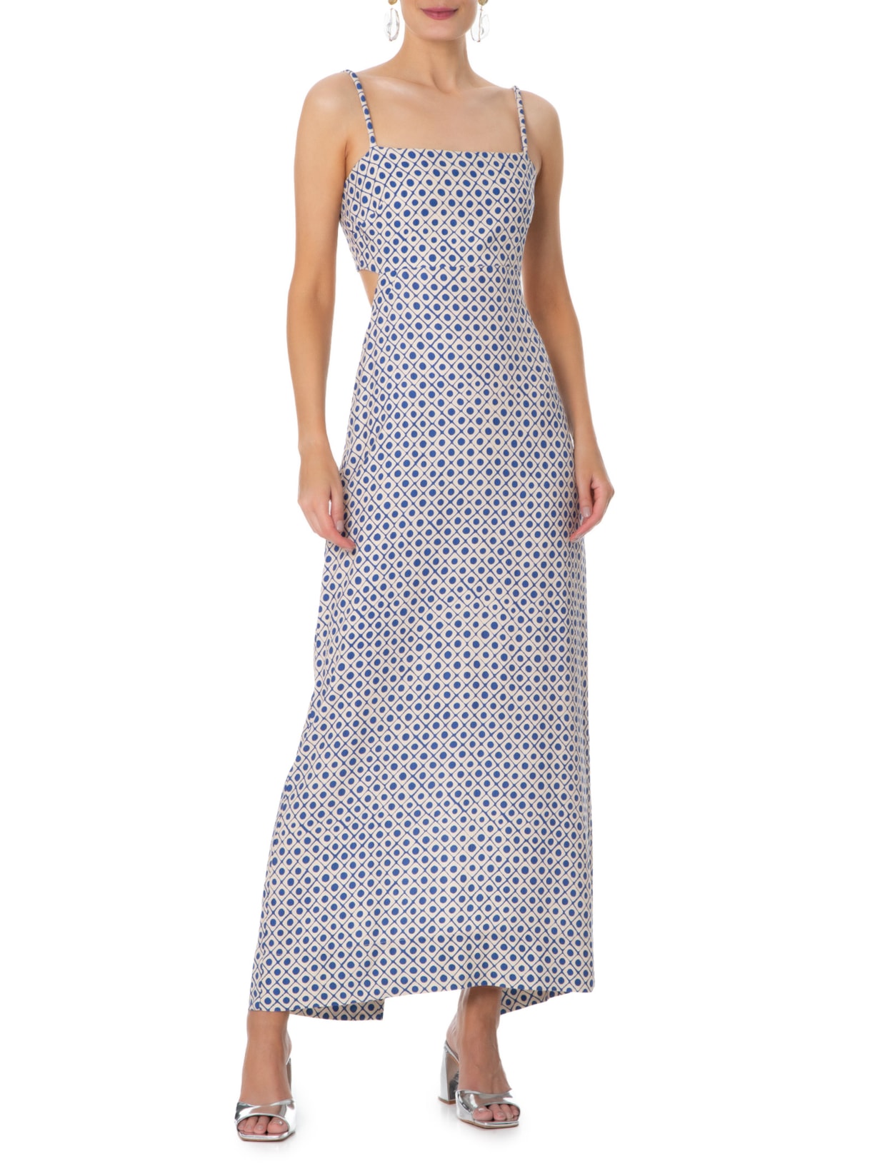 Vestido Longo Mosaico Azul Animale