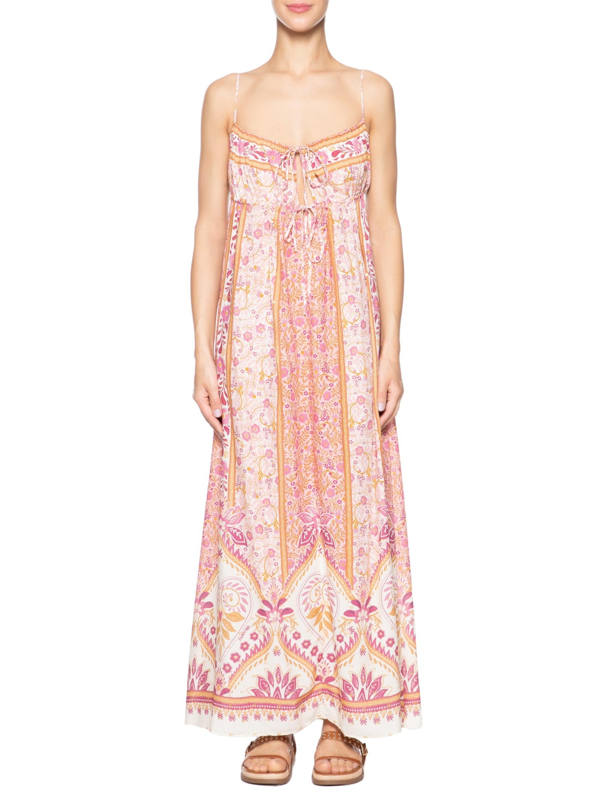 Vestido Longo No Meu Jardim Rosa Farm