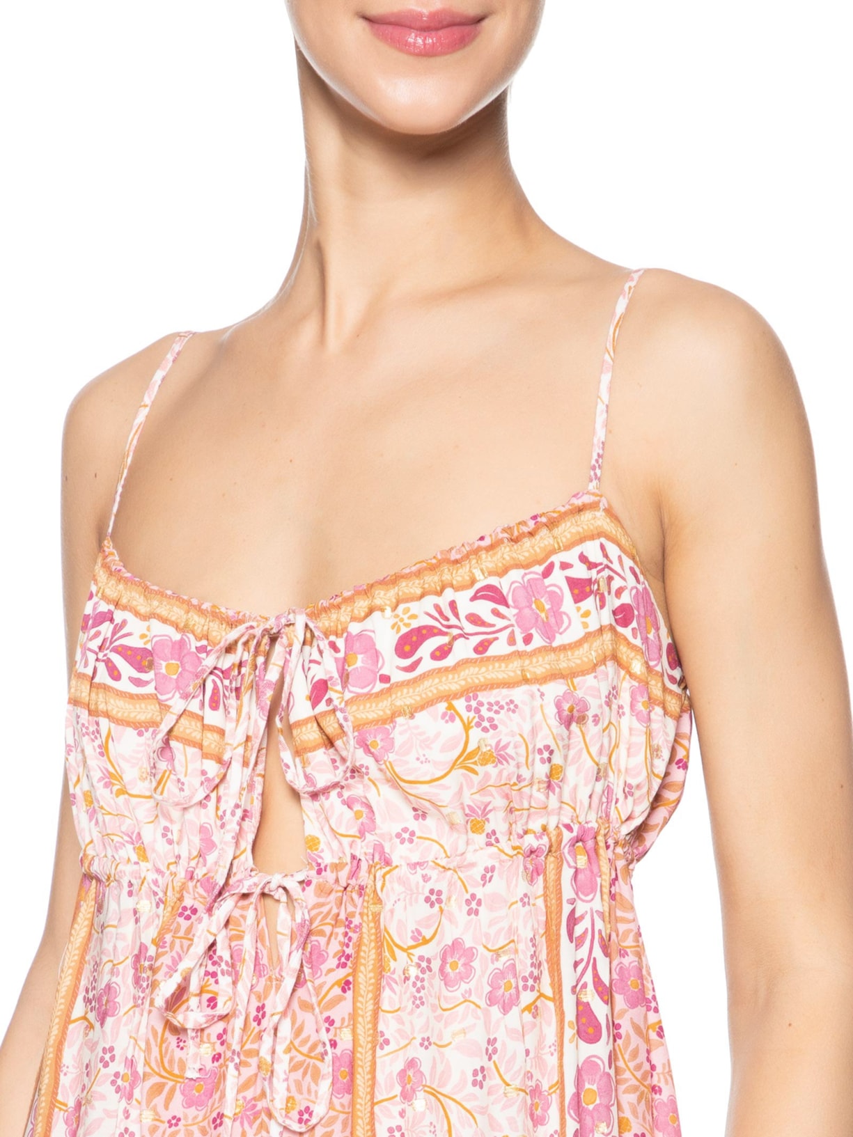 Vestido Longo No Meu Jardim Rosa Farm