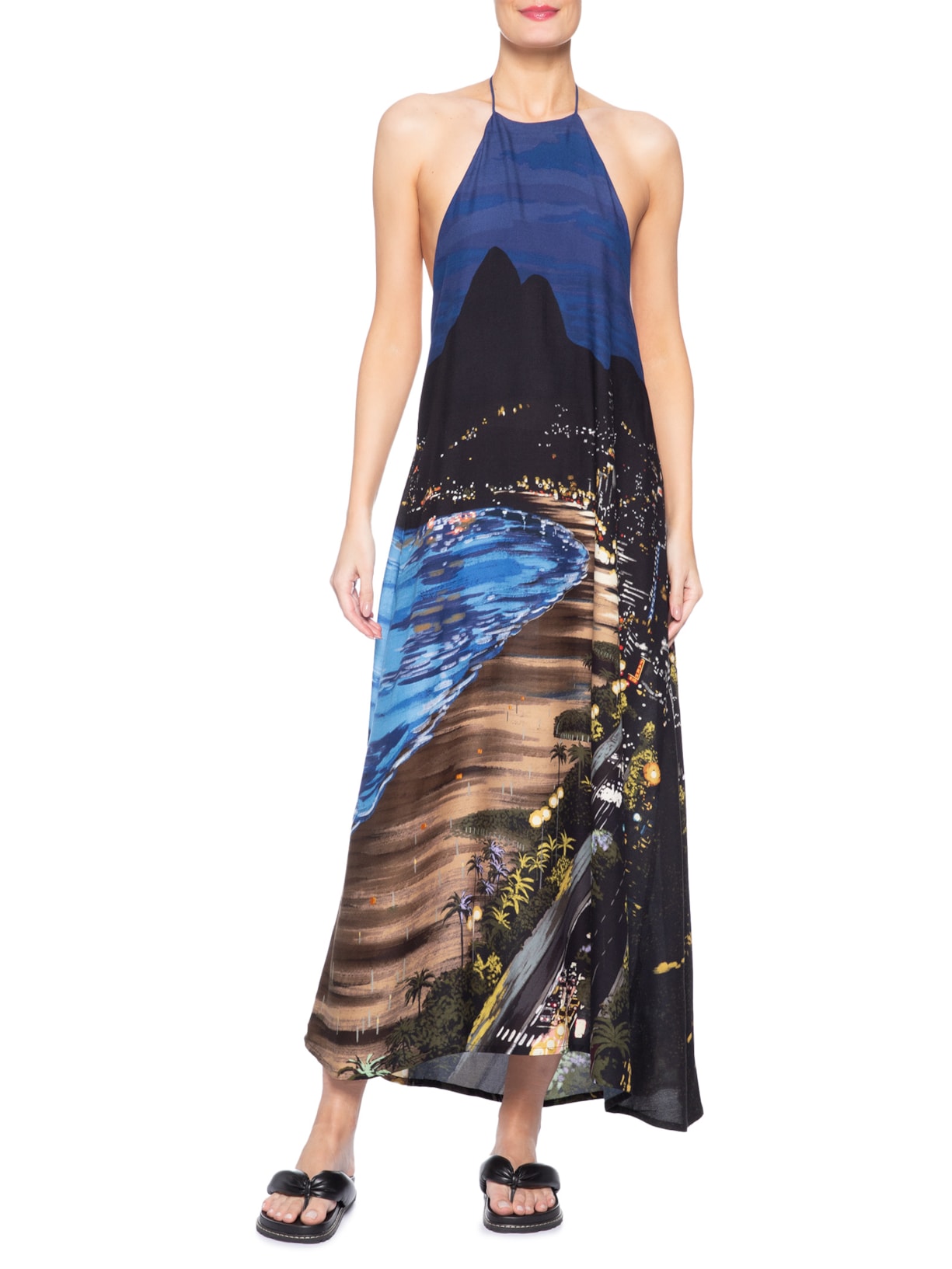 Vestido Longo Noite Carioca Preto Farm
