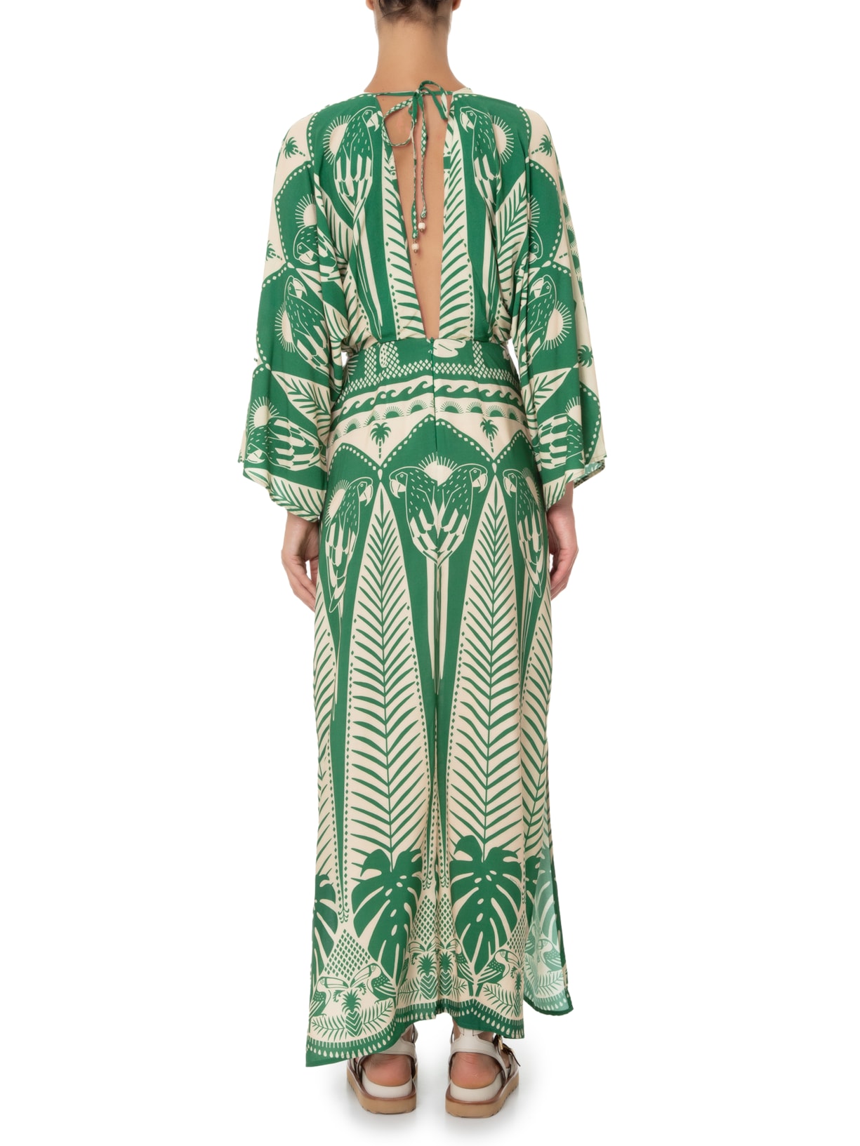 Vestido Longo Noite de Araras Verde Farm