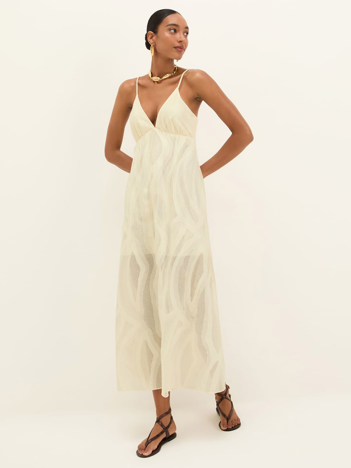 Vestido Longo Nya Branco Vix