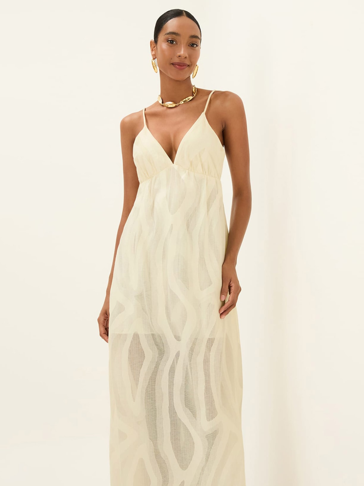 Vestido Longo Nya Branco Vix