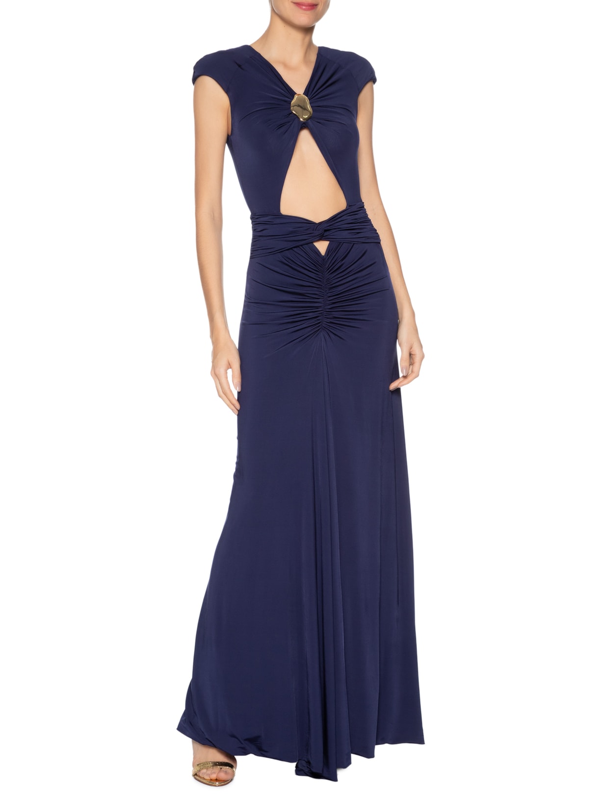 Vestido Longo Olivia Abertura Frontais Azul Fabulous Agilitá