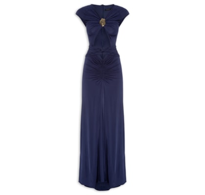 Vestido Longo Olivia Abertura Frontais - Azul