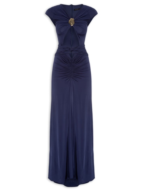 Vestido Longo Olivia Abertura Frontais - Azul