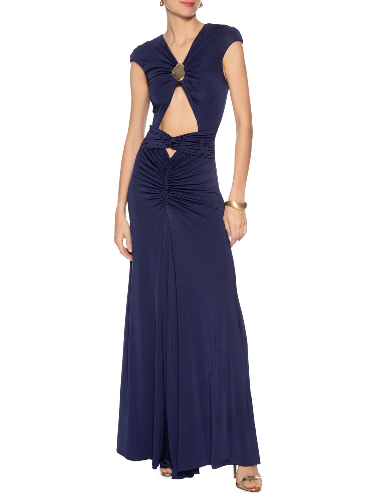 Vestido Longo Olivia Abertura Frontais Azul Fabulous Agilitá