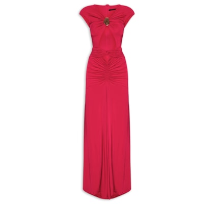 Vestido Longo Olivia Abertura Frontais - Vermelho