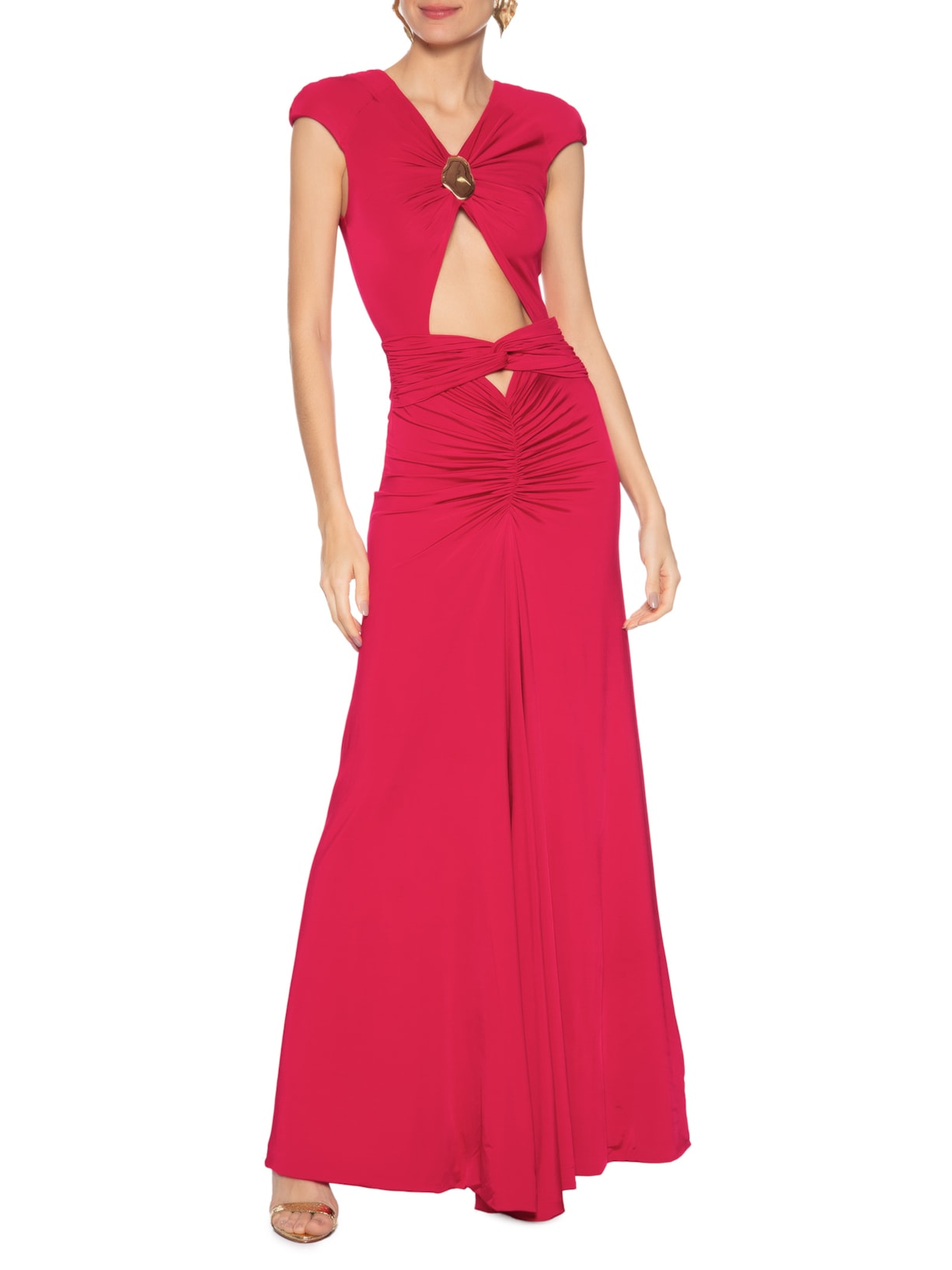 Vestido Longo Olivia Abertura Frontais Vermelho Fabulous Agilitá