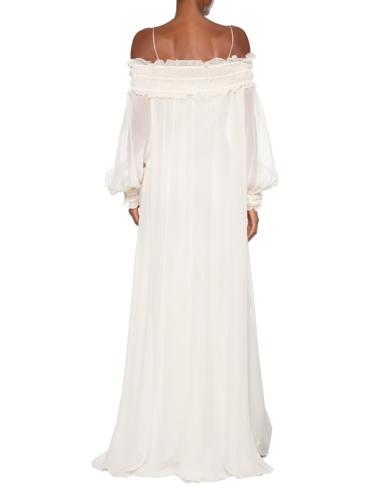 Vestido Longo Ombro A Ombro Branco Reinaldo Lourenço