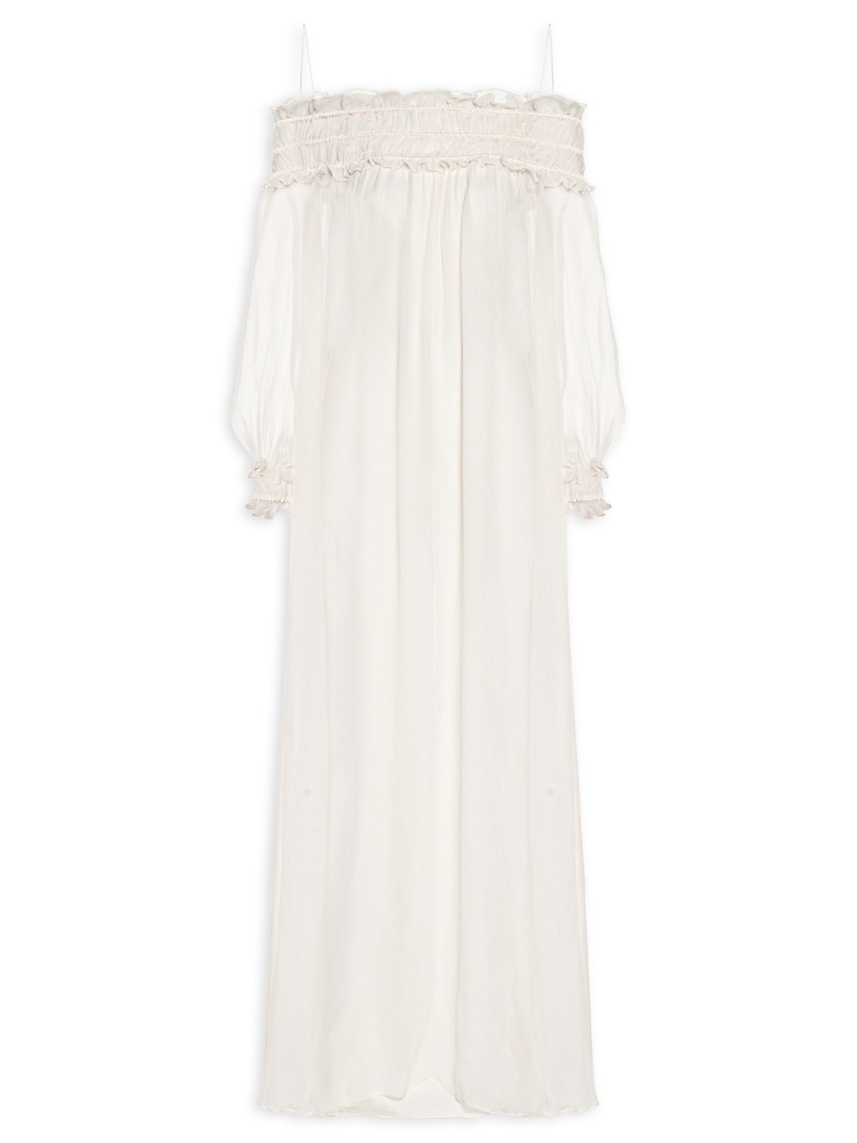 Vestido Longo Ombro A Ombro Branco Reinaldo Lourenço