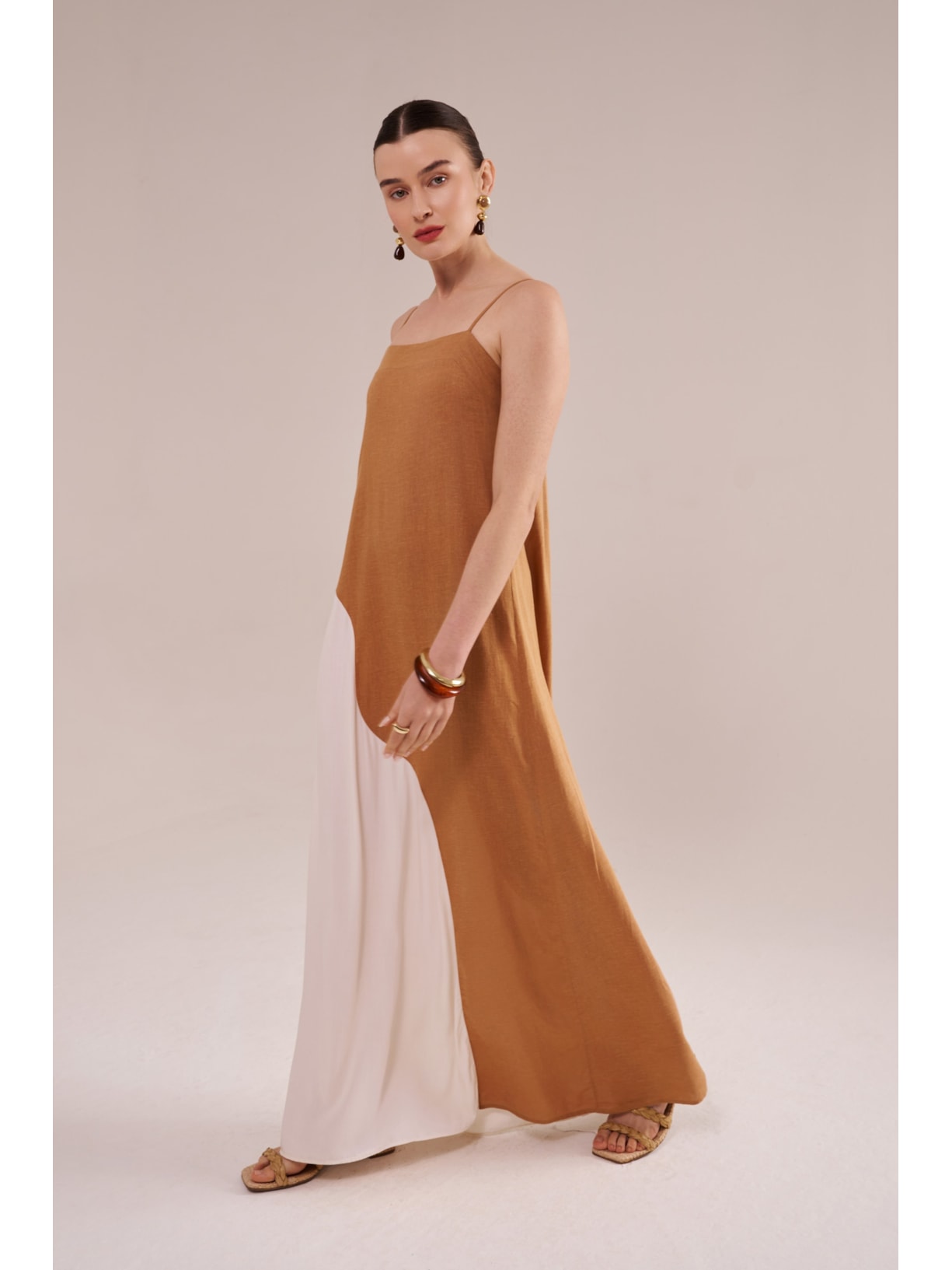 vestido longo organic palha Suntime