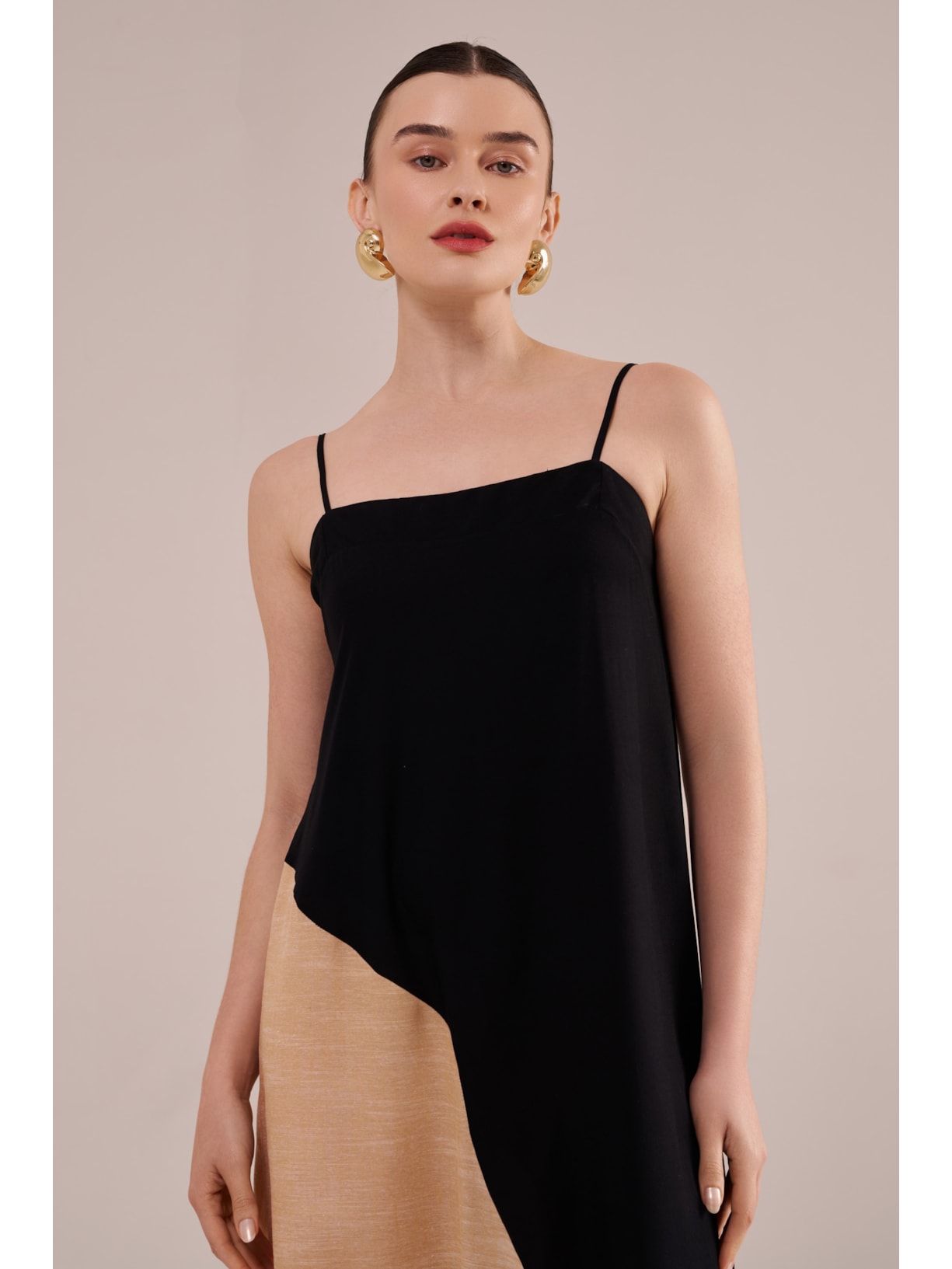 vestido longo organic preto Suntime