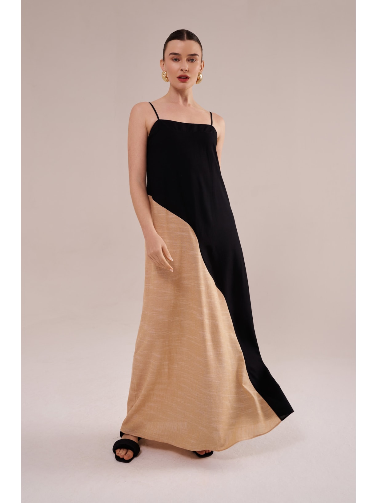 vestido longo organic preto Suntime